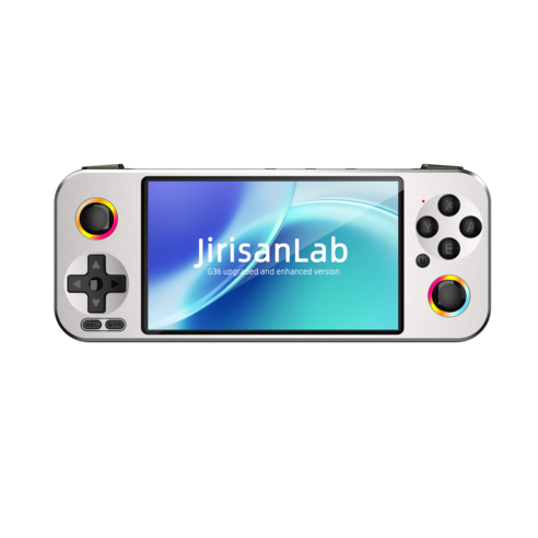 JirisanLab 레트로 게임기 4.5인치 15000개 게임 내장 휴대용 고전 게임기, 화이트64GB