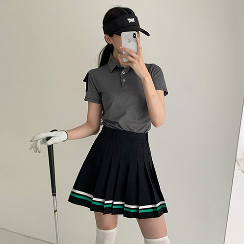 [순이야] 여성 잔체크 소매 포켓 카라 반팔