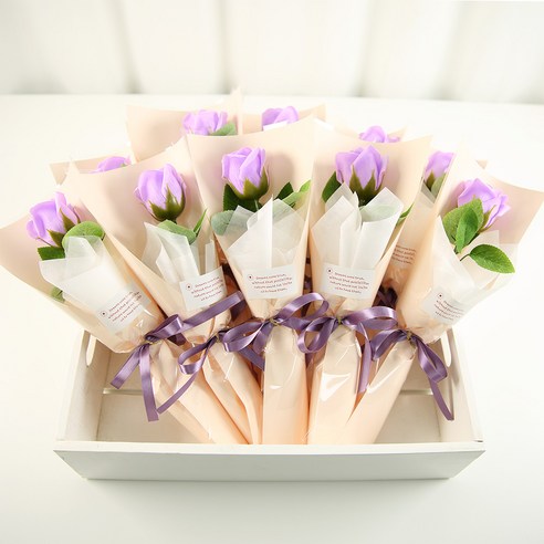 한송이 꽃다발 10다발, 10개, 라이트퍼플