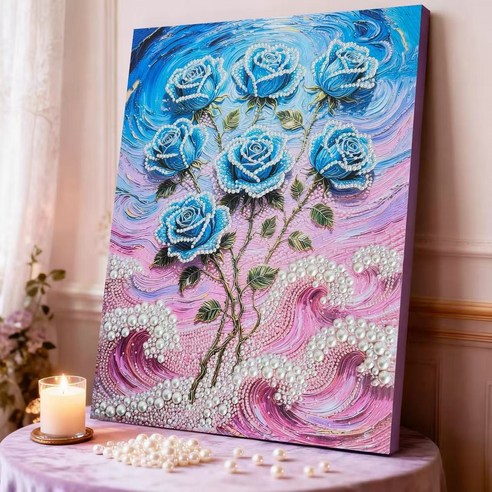 [하루마켓] DIY 보석 진주 드릴 페인팅 키트 홈데코 인테리어 장식 세트, 30*40cm, ZZH029, 1개