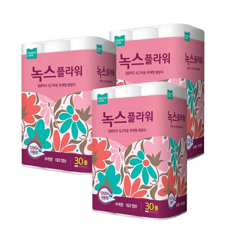모나리자 녹스플라워 화장지 2겹 40m, 30개입, 3개