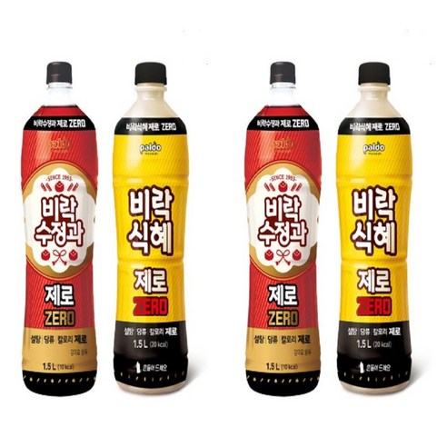 팔도 비락수정과 제로 비락식혜 제로, 1.5L, 4개