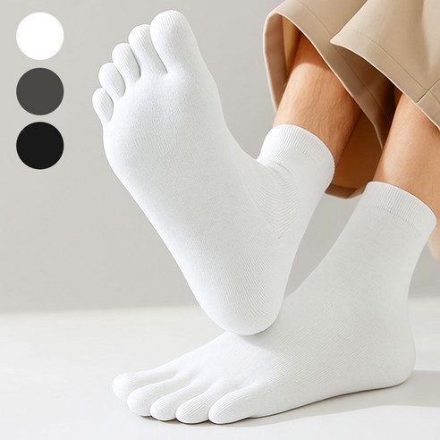 필수플러스 남성 발가락양말 중목 통풍 5켤레