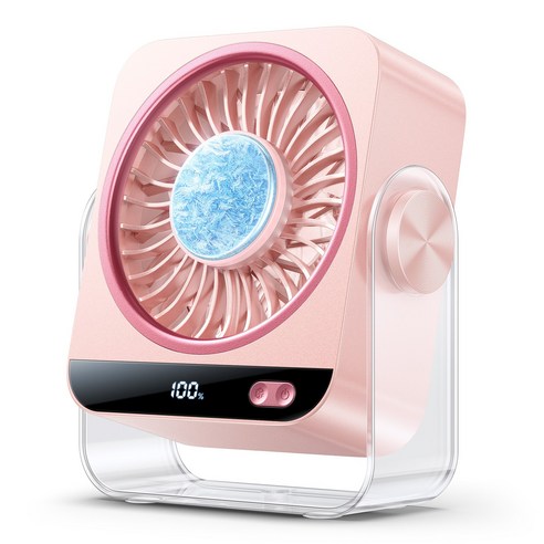 KIMMOO 저소음 BLDC 냉각 벽걸이형 탁상형 선풍기 써큘레이터 199단 3600mAh 대용량 배터리 LED USB-C, 핑크, K818