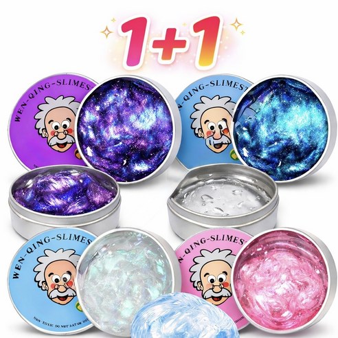 1+1 박사 퍼티 슬라임 중국 틱톡 할아버지, 2개, 50g, 투명