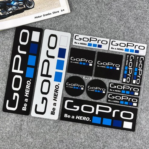 데일리쇼핑 고프로스티커 13pcs GoPro스티커 스티커팩 헬멧 스노우보드 악세사리 오토바이 자전거 전동킥보드 - 액션캠액세서리 ...