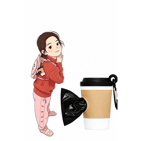 기쁨 반려동물 배변봉투커피컵 케이스, 1개, 1개입, 커피색