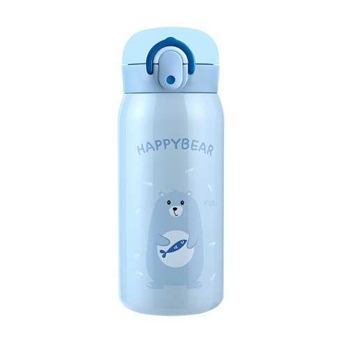 홈애니 해피베어 원터치 보온보냉병, 스카이블루, 350ml, 1개