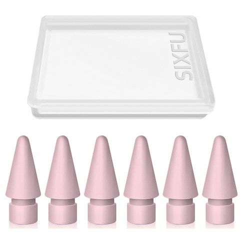 SIXFU 애플펜슬 컬러 펜촉은 애플펜슬 프로/애플 펜슬 USB-C/애플펜슬 2세대/1세대와 호환, 6개, 핑크