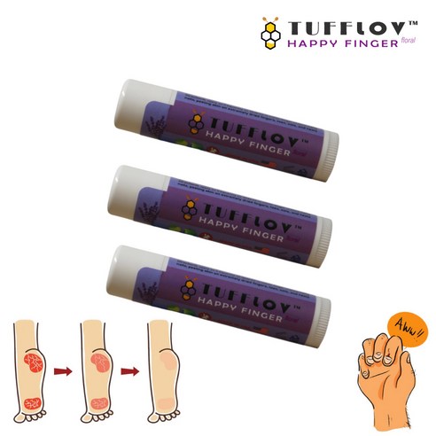 [터프러브] 미국 해피핑거 핑거보습/크랙 거스머리 케어 스틱-플로랄 4.2g, 4.2g, 3개