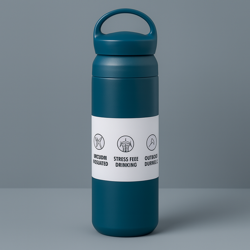 레디박스 손잡이 스탠 텀블러 진공 보온 보냉 이중컵 캠핑용 물병 아이스 워터보틀, 1개, 500ml, 블루