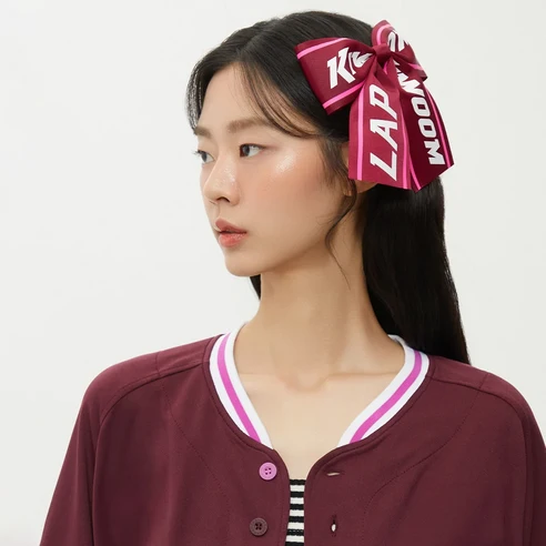 랩 LAP x KBO 키움히어로즈(원정) 레터링 리본핀 AR7GA342, 와인