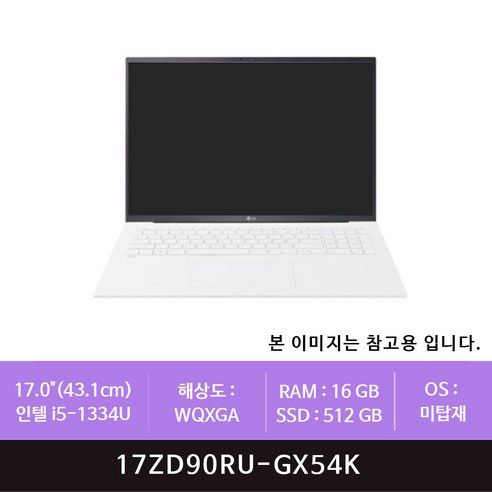 LG전자 그램 17ZD90RU-GX54K 512GB 교체(zoaa), 스노우 화이트, 16GB, 미탑재