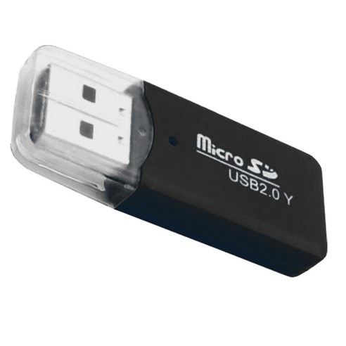 체리스팟 CS-UM1 USB 2.0 멀티 카드리더기 TF 마이크로SD 지원, 1개, 블랙