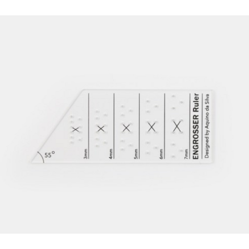 Engrosser Ruler 영문 캘리그라피 가이드라인 자 카퍼플레이트 Copperplate, 투명, 1개 투명, 1개