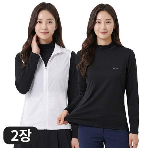 [1+1] 썬마스킨 프리미엄 자외선차단 UV 쿨링 스포츠 골프 여성 반폴라 이너웨어 티셔츠