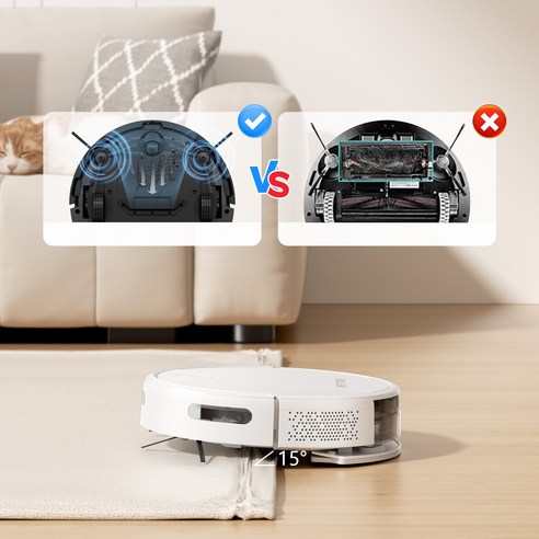 프리티케어 로봇청소기 후기 분석 - 대용량 먼지통 내부