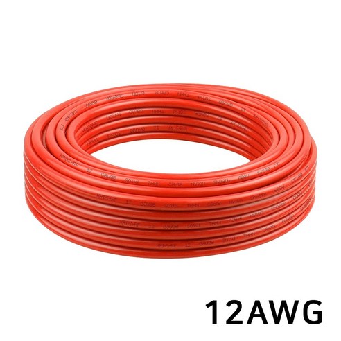 12AWG 실리콘 케이블 드론 RC카 배터리 전원선 고내열 주석도금 구리, 1개, (케이블) 12AWG(레드)