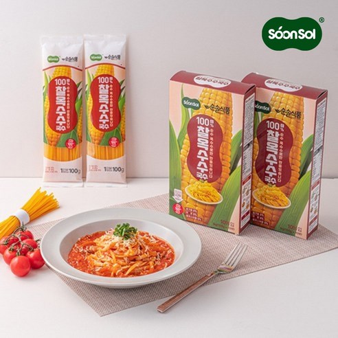 순솔 100% 찰옥수수국수 글루텐프리 파스타면 고단백질음식 저칼로리면 저속노화 칼국수 비빔면 밀가루없는면 1kg × 1개