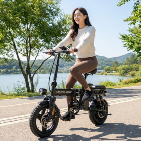 마르세드 접이식 전기자전거 전동자전거 스쿠터 배터리 용품 헬멧 48v 14인치 배달용 PAS 출퇴근 경량