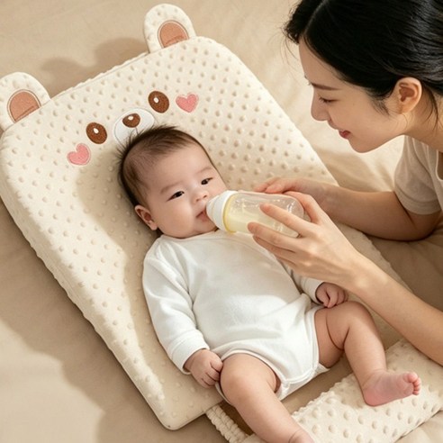 PUER11 신생아 역류방지쿠션 아기 수유베개 롱타입 엉덩이받침 다리거치대, 베이지