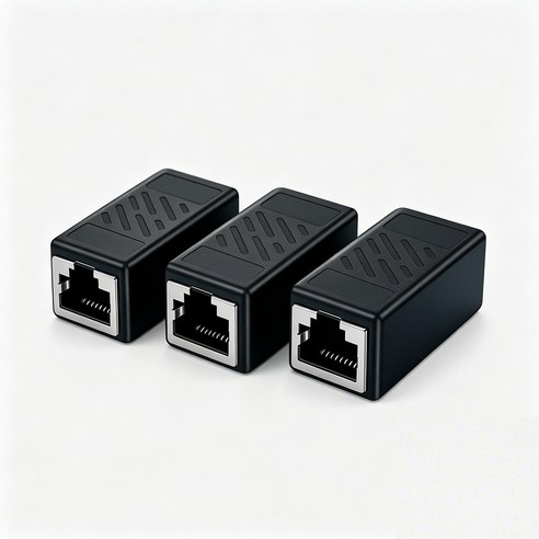 CAT6 FTP 랜연장 젠더 RJ45 키스톤 잭 커플러 1Gbps, 3개, 블랙