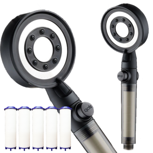 오가니코 5단 조절 필터 샤워기 본품+필터5p, 어반 블랙, 1개