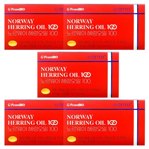 프롬바이오 노르웨이 헤링오일 100 30정, 30정, 5박스 - 기타건강식품 | 쿠팡
