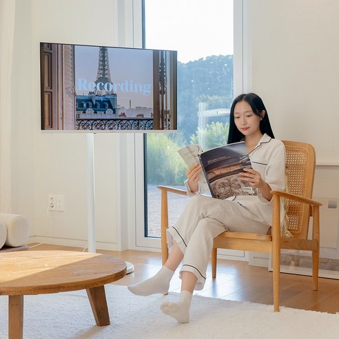 무빙큐빅스 스마트 40인치 삼탠바이미 화이트에디션 SET 후기 분석 - 거실 배치 모습