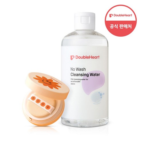더블하트 노워시 저자극 베이비 클렌징워터 300ml+쿨링 선팩트 13ml