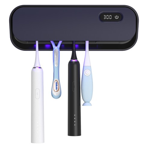 CozyTemp 칫솔 살균기 가정용 자동순환 UC 칫솔 건조기 무타공 벽걸이형 충전식 살균기, 블루