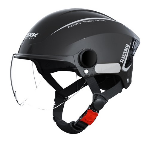 오픈페이스 하프 헬멧 오토바이 바이크 경량 안전 남성용 여성용 안전용, 블랙