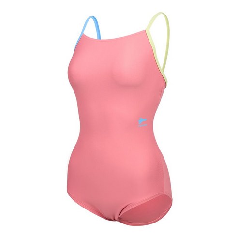 레노마스윔 여성용 컬러풀 솔리드 끈 배색 U백 미들컷 원피스 수영복