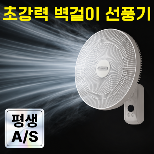 41CM 벽걸이 써큘레이터 선풍이 리모컨 타이머, 클리어화이트