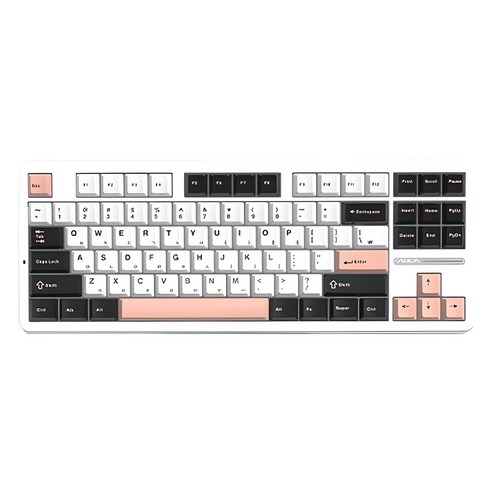 AULA 유무선 한글 LEOBOG V3 텐키리스 기계식 키보드, 올리비아화이트, F87Pro, 황축