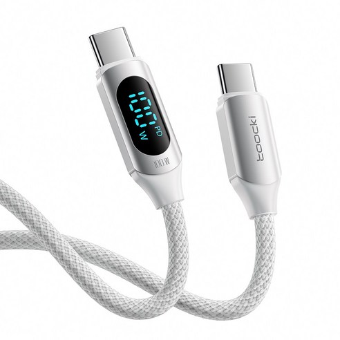 TOOCKI 알루미늄 합금으로 디스플레이 C-C 100w 고속 충전케이블 이미지 2