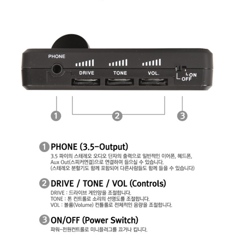 비투스 미니 헤드폰 앰프 일렉기타 미니플러그 VITOOS Miniplug 이미지 3