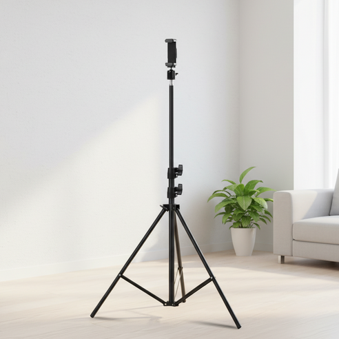 씽크라이프 튼튼한 휴대폰 빔프로젝터 카메라 삼각대 거치대 120cm, 블랙, 1개, A타입