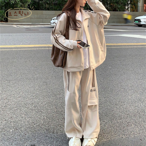 오스틱니 루즈핏 트레이닝복 세트: 봄/가을 스타일과 가성비를 모두 잡다!