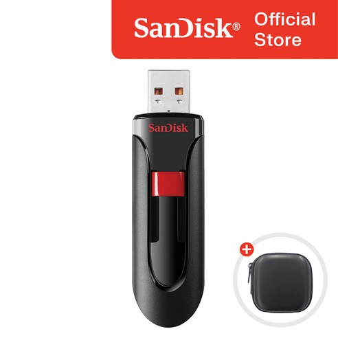 샌디스크 크루저 글라이드 CZ60 USB 2.0 메모리 + 파우치 패키지, 128GB