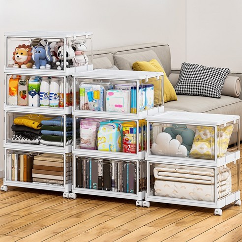 폴딩 수납장 리빙박스 수납 정리함 후기 분석 - 수납 용량 시각화