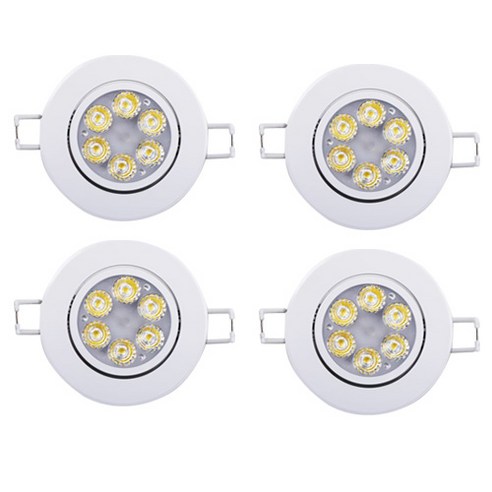 케이시조명 LED 3인치 5W 다운라이트 직회전 매입등 일체형 간접조명 4P, 주광색(하얀불), 4세트