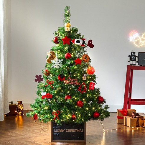 120cm 크리스마스 트리 장식 지네 전구 곰인형 풀세트