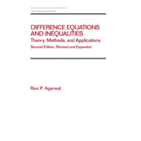(영문도서)Difference Equations and Inequalities: Theory Methods and Applications Hardcover, CRC Press, English, 9780824790073