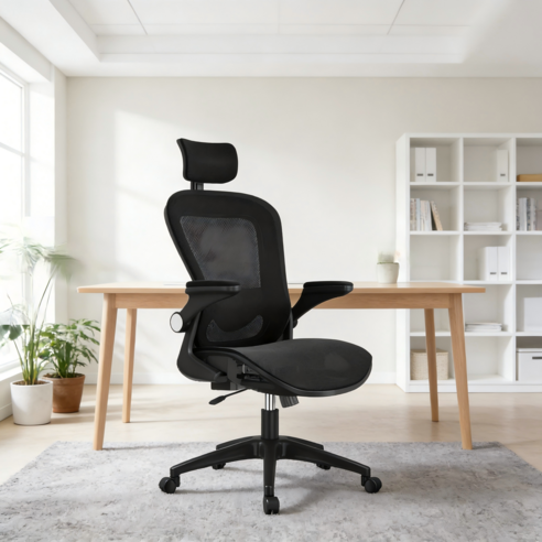 키루에 의자 후기 분석 - 등받이 메쉬 소재 디테일