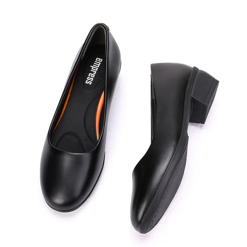 엠프리스 발편한 여성구두 승무원 면접 호탤리어 구두 기본 검정 둥근코 여자 유니화 4cm