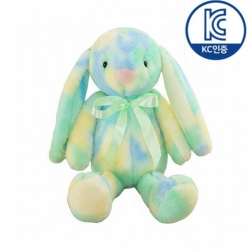 저스트셀러 파스텔 무지개 보송보송 토끼인형, 1개, 파스텔 그린, 30cm