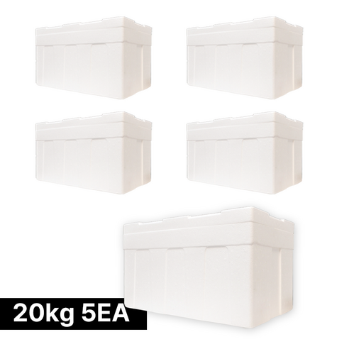 아이스박스 냉동식품 택배 스티로폼박스 16호, 5개, 흰색 20kg