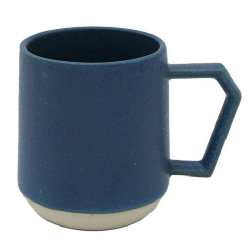 칩스 일본 핸드메이드 미노야키 도자기 머그컵 380ml, 샌드 블루, 1개