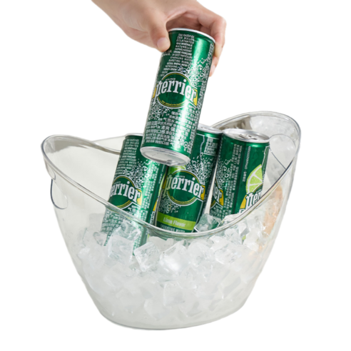 소소무역 대용량 투명 손잡이 아이스버켓, 1개, 8L